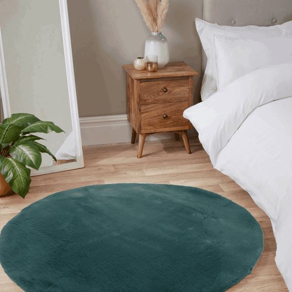 Luxe Faux Fur Circle - Forest Green